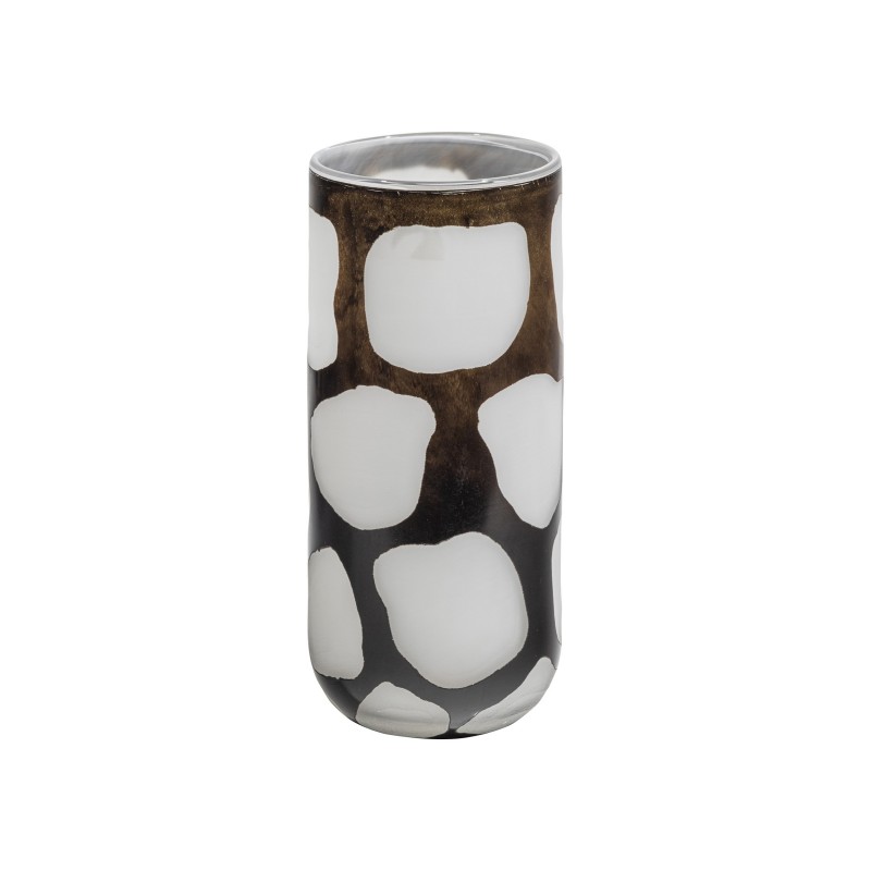 HANDMADE GLASS VASE BLACK AND WHITE 28